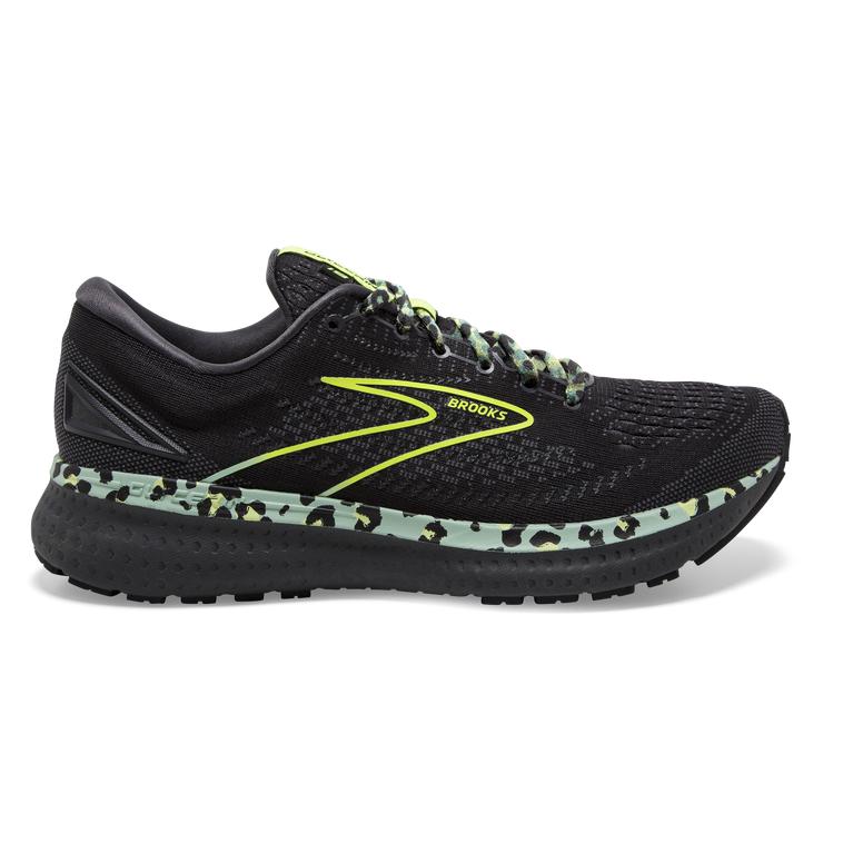 Brooks Glycerin 19 Women's Road Running Shoes - Black/Ebony/grey Charcoal/Nightlife/green Yellow (73